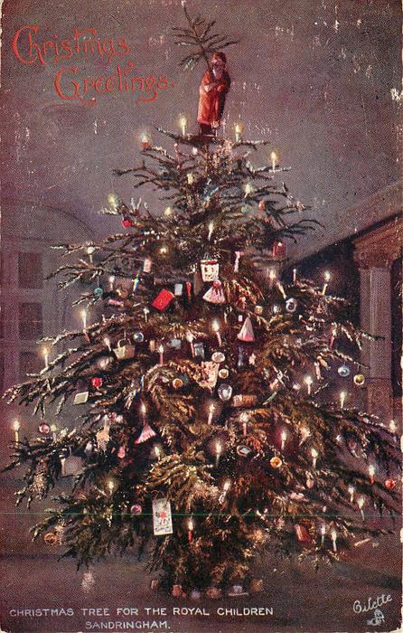 Chrstmas Tree for Royal Children Sandringham England Tuck 1906c postcard