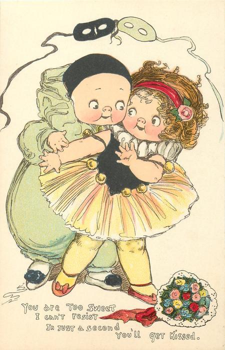Valentine - You Are Too Sweet I Can't Resist - Love Messages Set - unsigned G G Wiederseim - number 243 - Tuck postcard