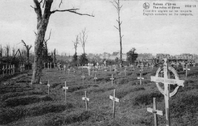 Stephen Orme Gamble - Ramparts Cemetary (Large Cross in Foreground)