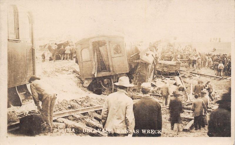 Dellvale Kansas~Chicago, Rock Island and Pacific Railroad 1910 Train Wreck RPPC / HipPostcard