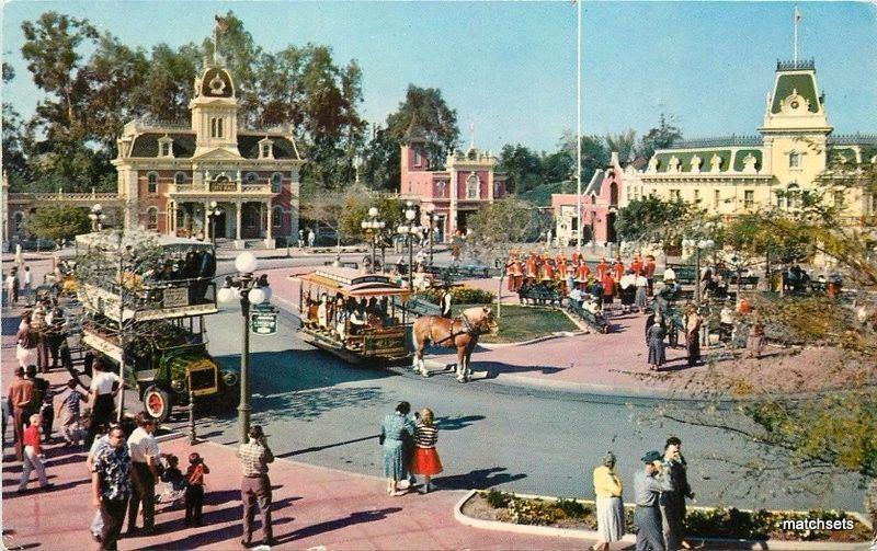 1950s Anaheim California Disneyland Old Town 50 Years Ago postcard 3506